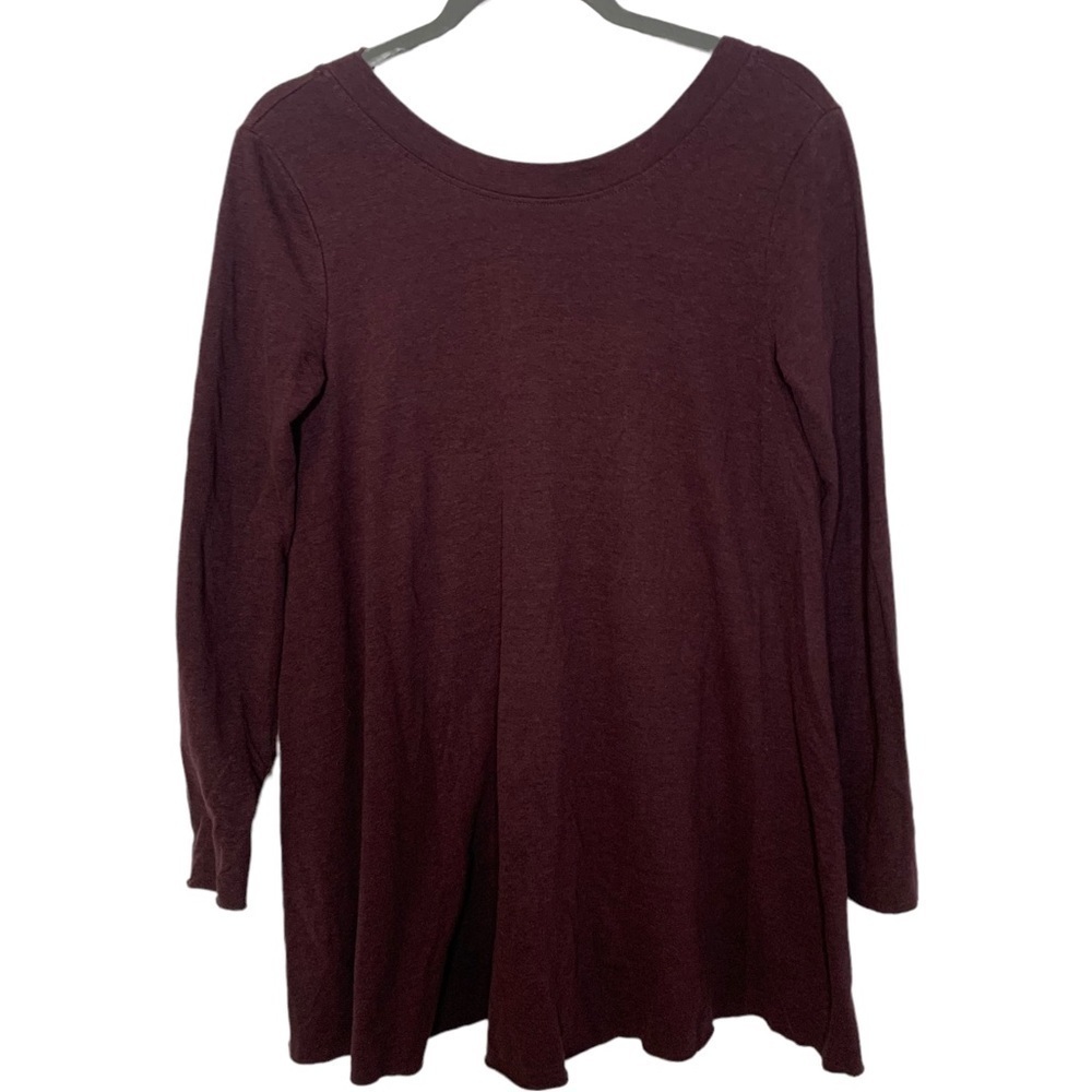 Free People Beach Oversized Plum Purple Boat Neck Long Sleeve Knit Top